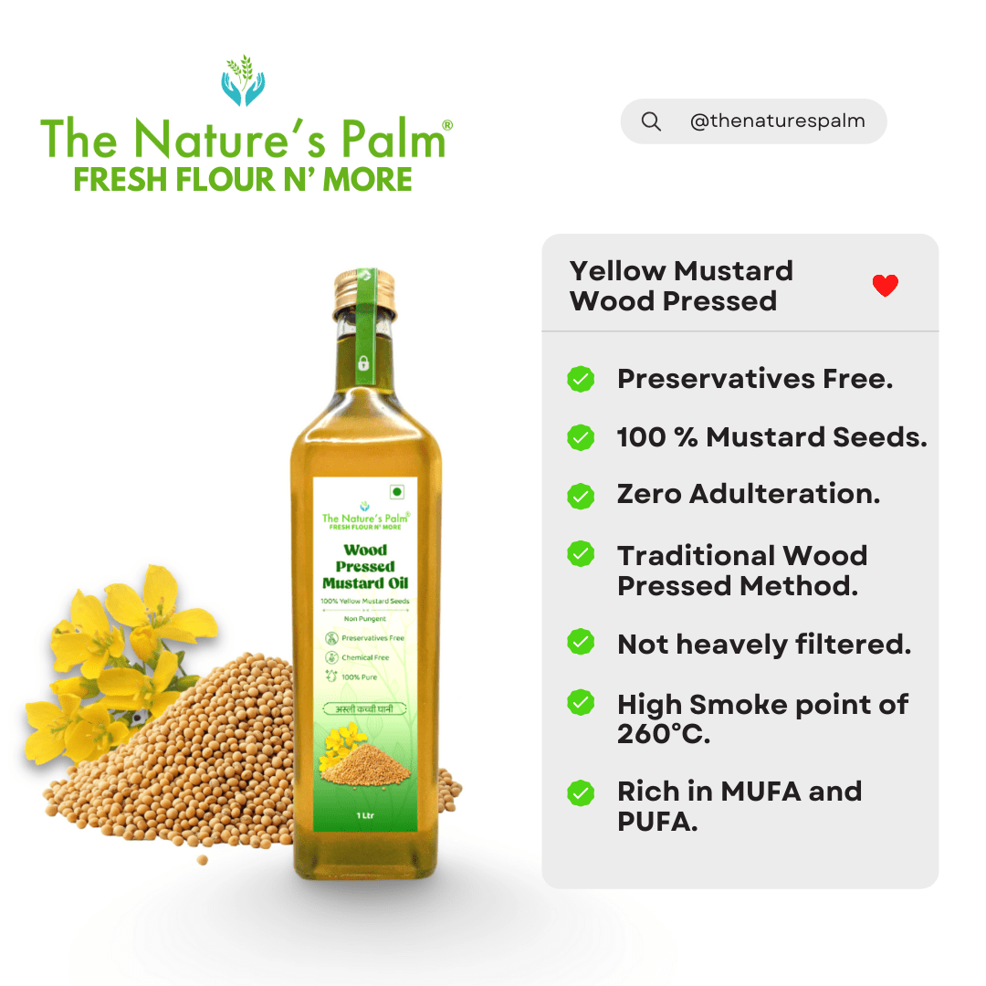 Yellow Mustard Wood Pressed Oil - Non Pungent | Asli Kachi Ghaani